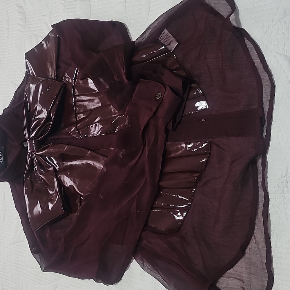 CRAZY FOR YOU CHIFFON BUTTON DOWN - L